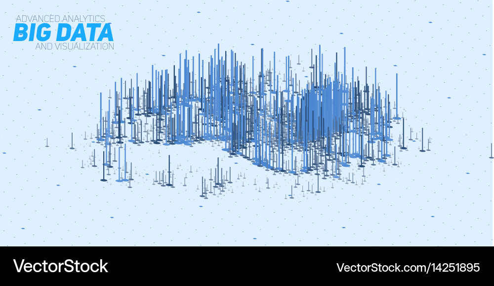 Abstract 3d big data visualization Vector Image