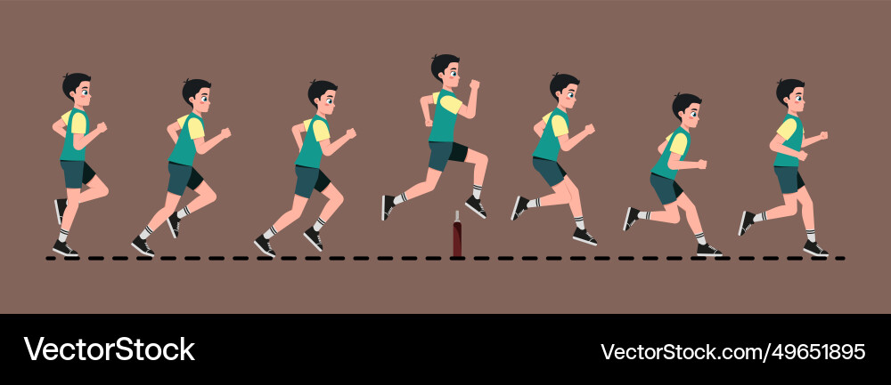 Animation frames of running man Animation frames of running man vector image