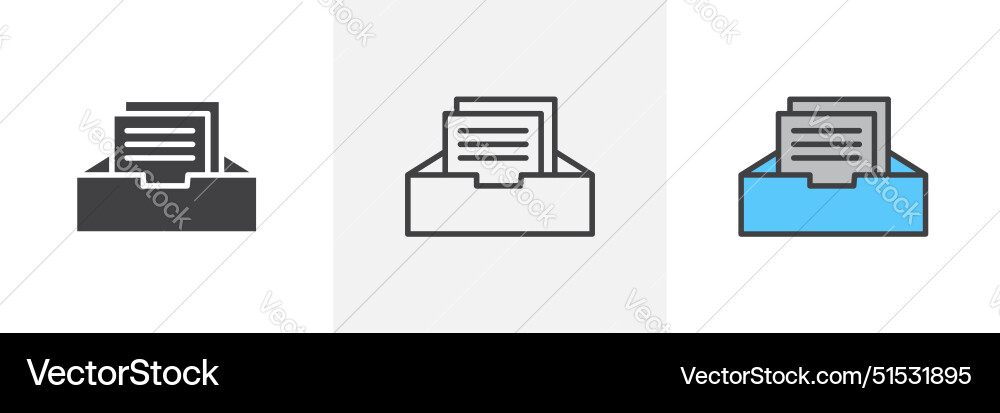 Archive icon set data file folder organize box Archive icon set data file folder organize box vector image