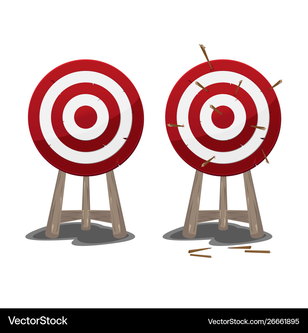 Arrow red target two different vector image