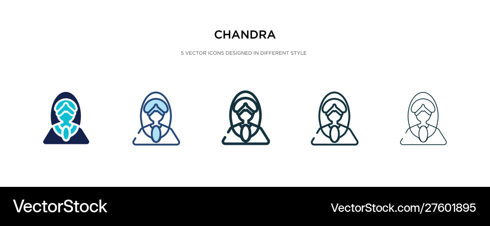 Chandra icon in different style two colored Vector Image