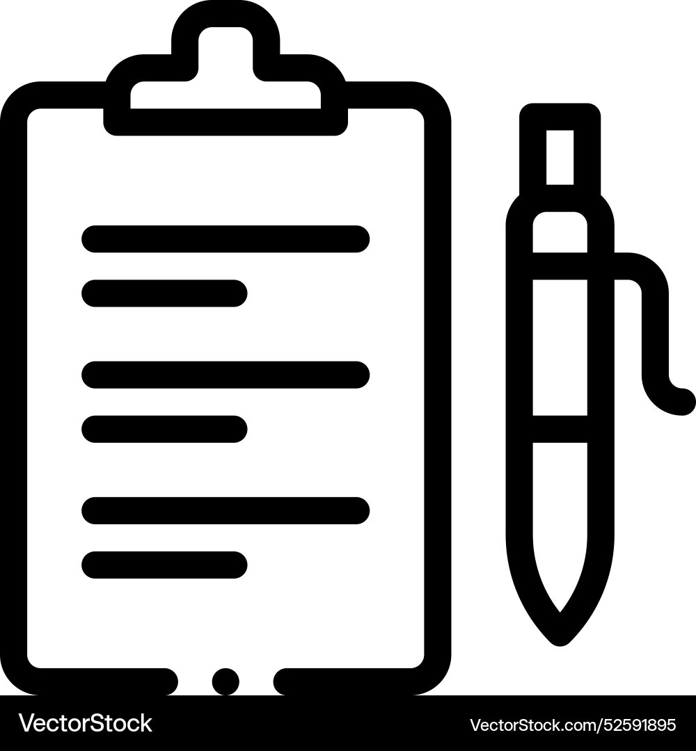 Clipboard icon thin linear style design isolated Clipboard icon thin linear style design isolated vector image