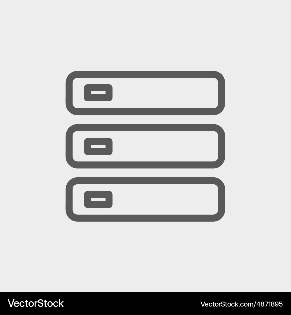 Computer server thin line icon vector image