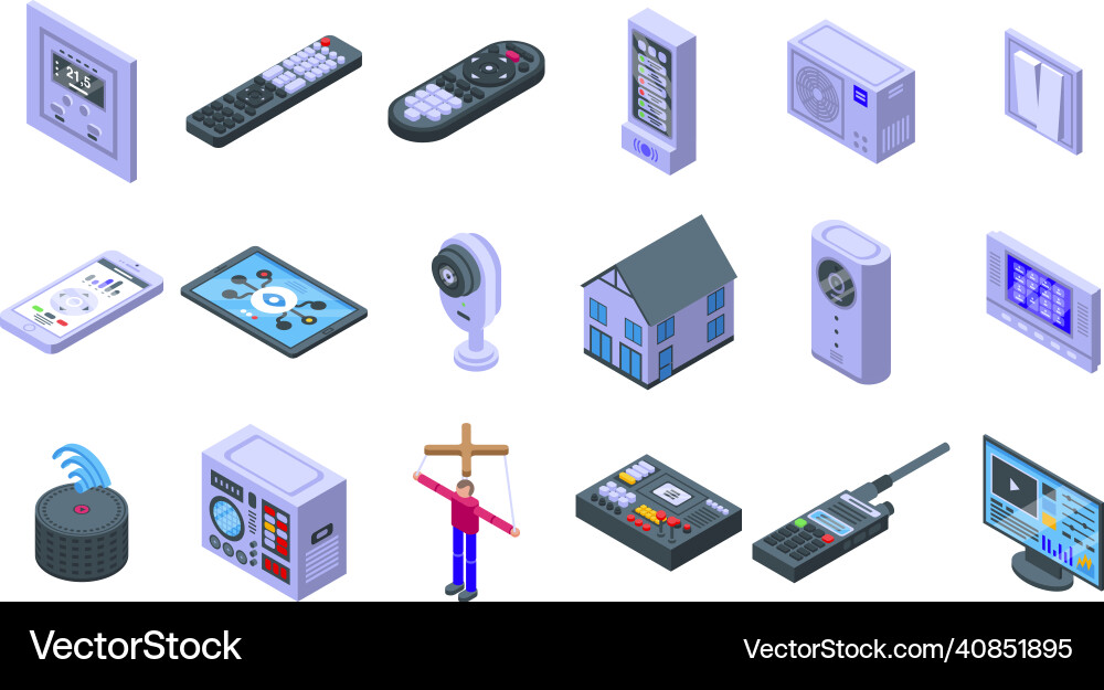Control icons set isometric style Control icons set isometric style Vector Image