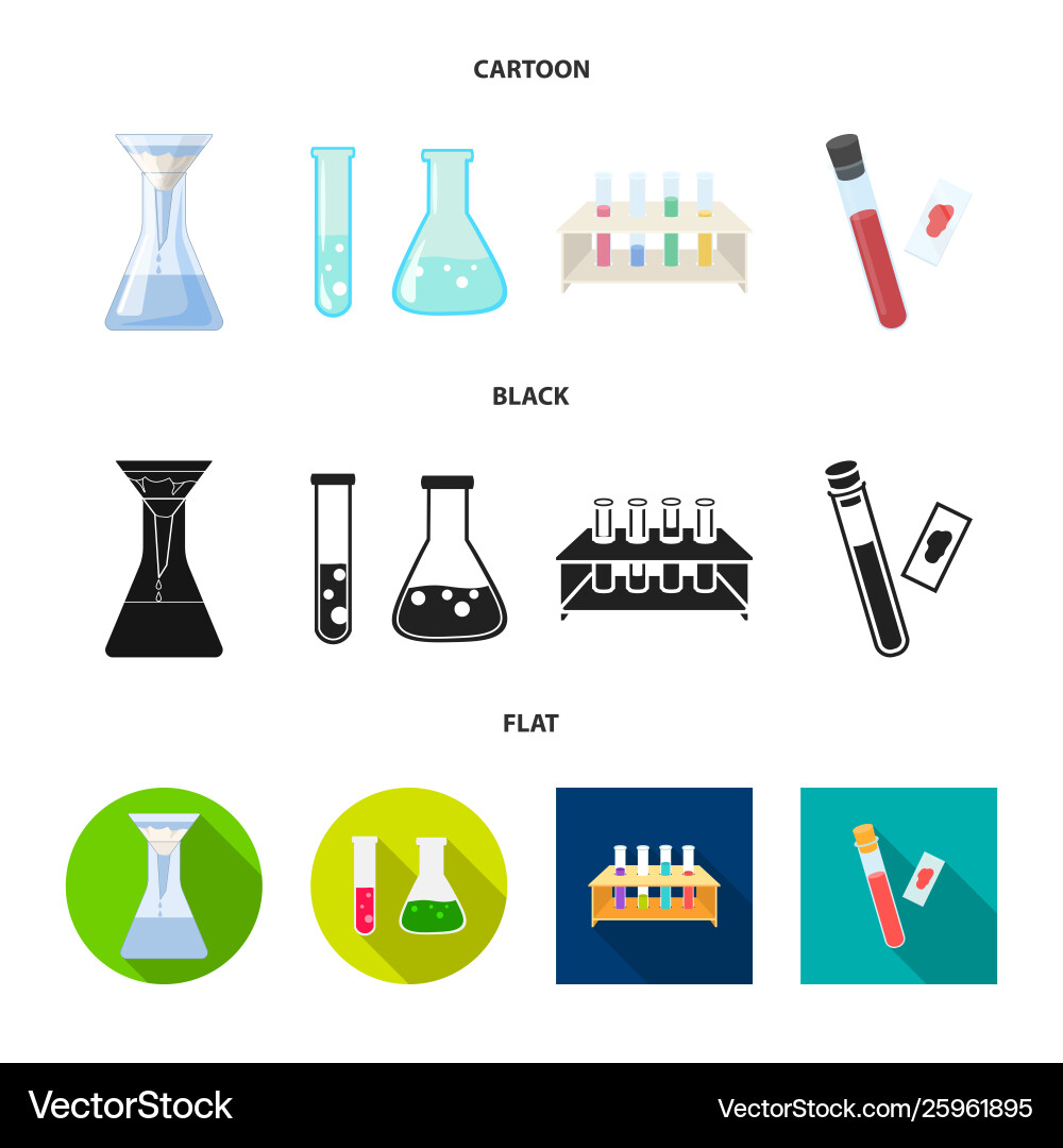 Design flask and laboratory sign set Vector Image