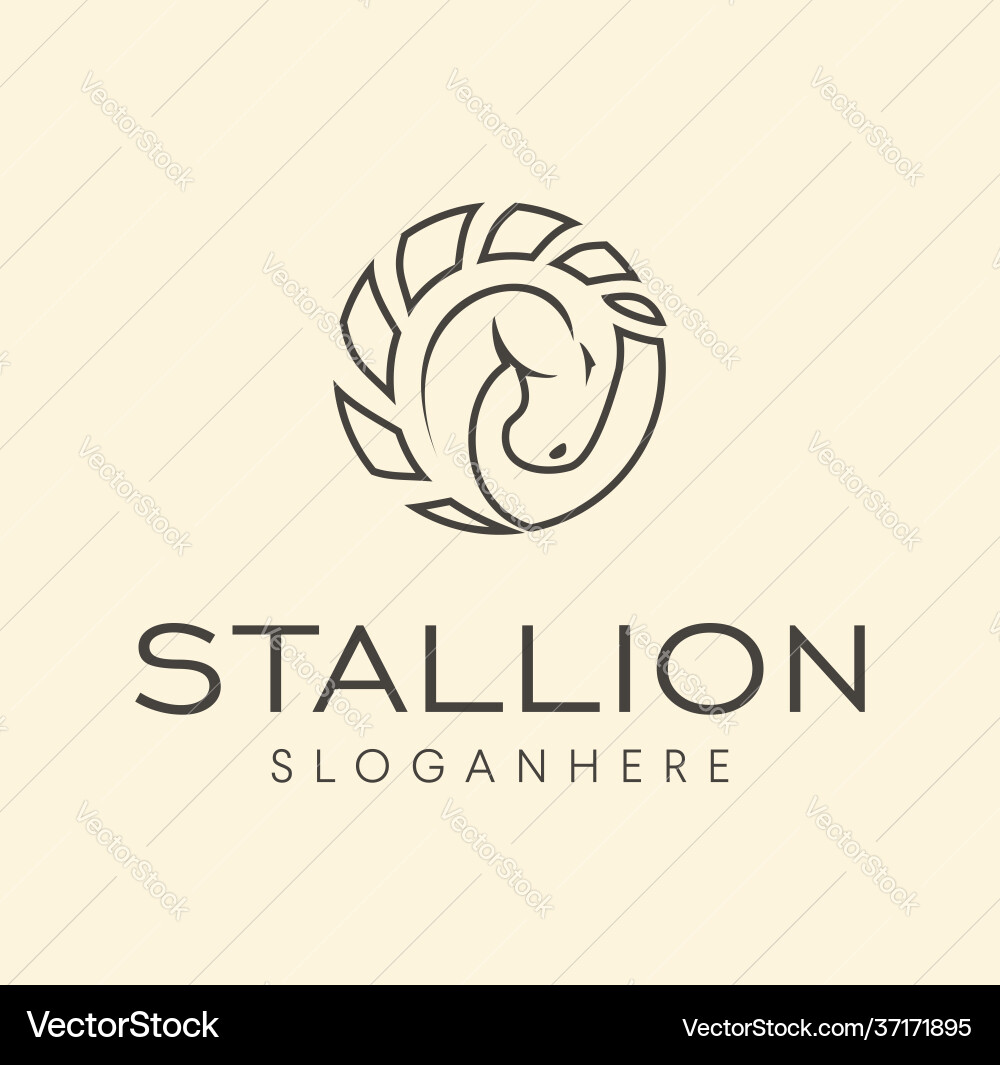 Elegant Stallion Logo - Line Art Horse Vector Image