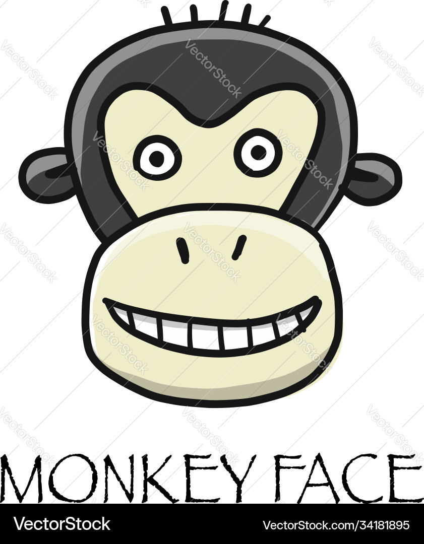 Funny monkey face sketch for your design Funny monkey face sketch for your design vector image