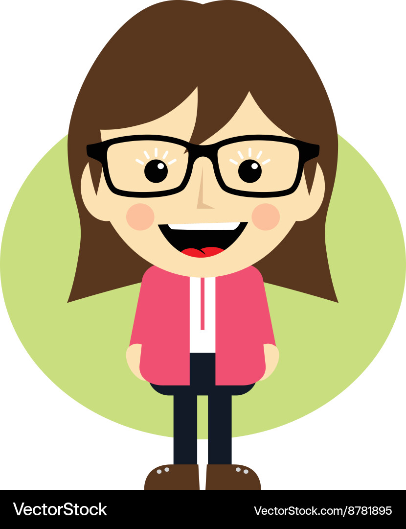 Geek cartoon nerd character vector image
