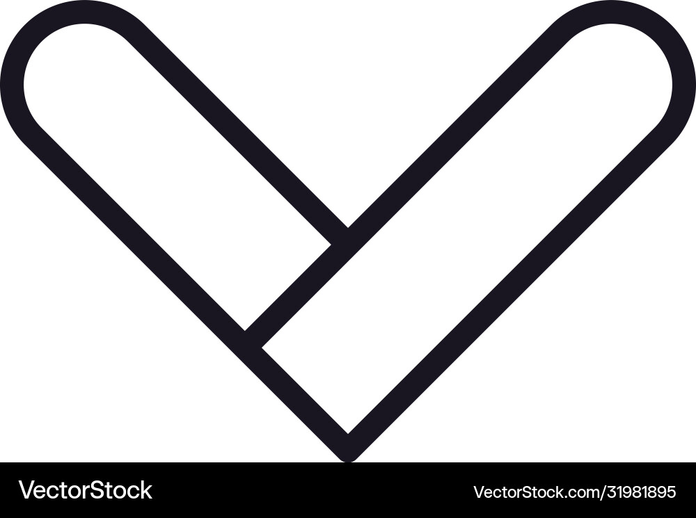 Geometric and abstract check mark line style icon Geometric and abstract check mark line style icon vector image