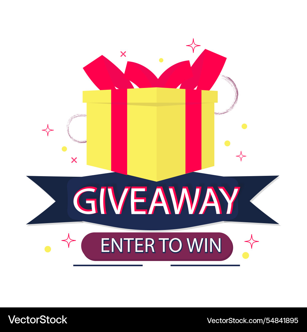 Giveaway enter to win social media post template Giveaway enter to win social media post template vector image