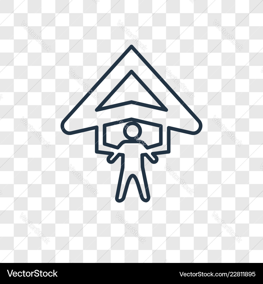 Hang glider concept linear icon isolated Hang glider concept linear icon isolated vector image