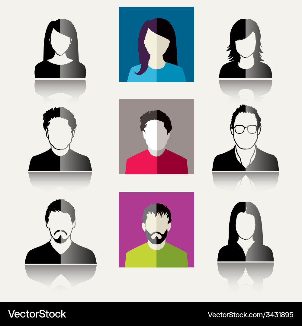 Modern User Icons Set vector image