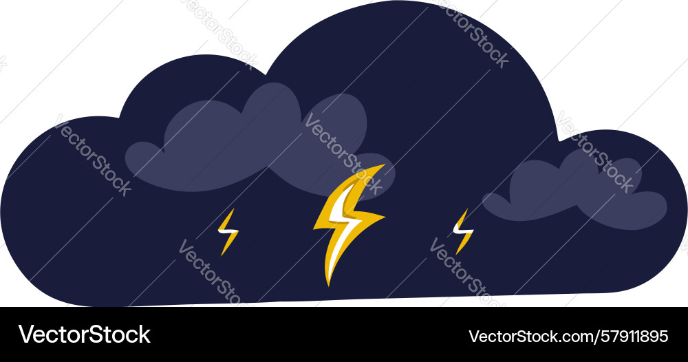 Ominous dark cloud with multiple lightning Vector Image