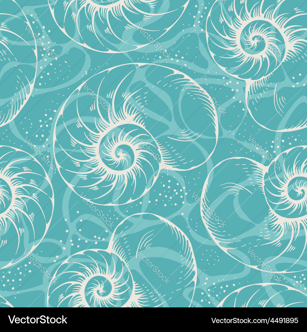 Seashell Seamless Pattern vector image