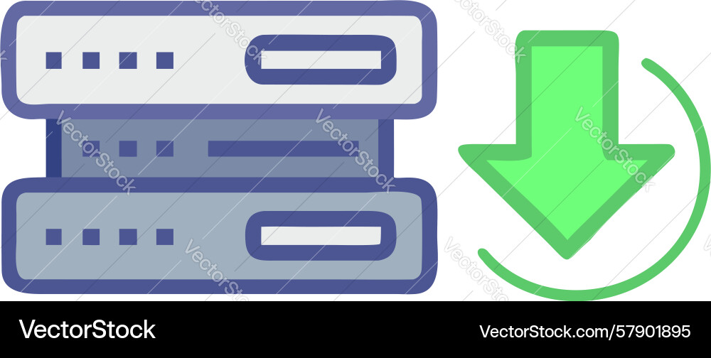 Server data sync icon system update transfer vector image