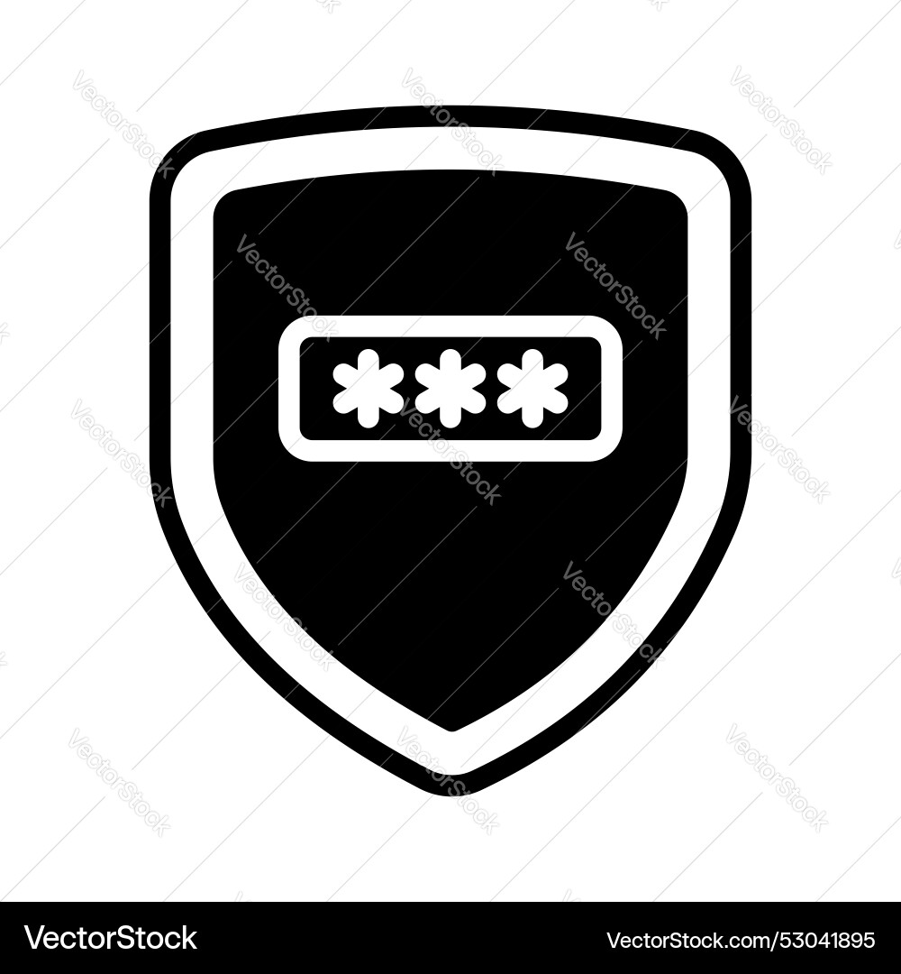 Shield with password cyber security concept vector image