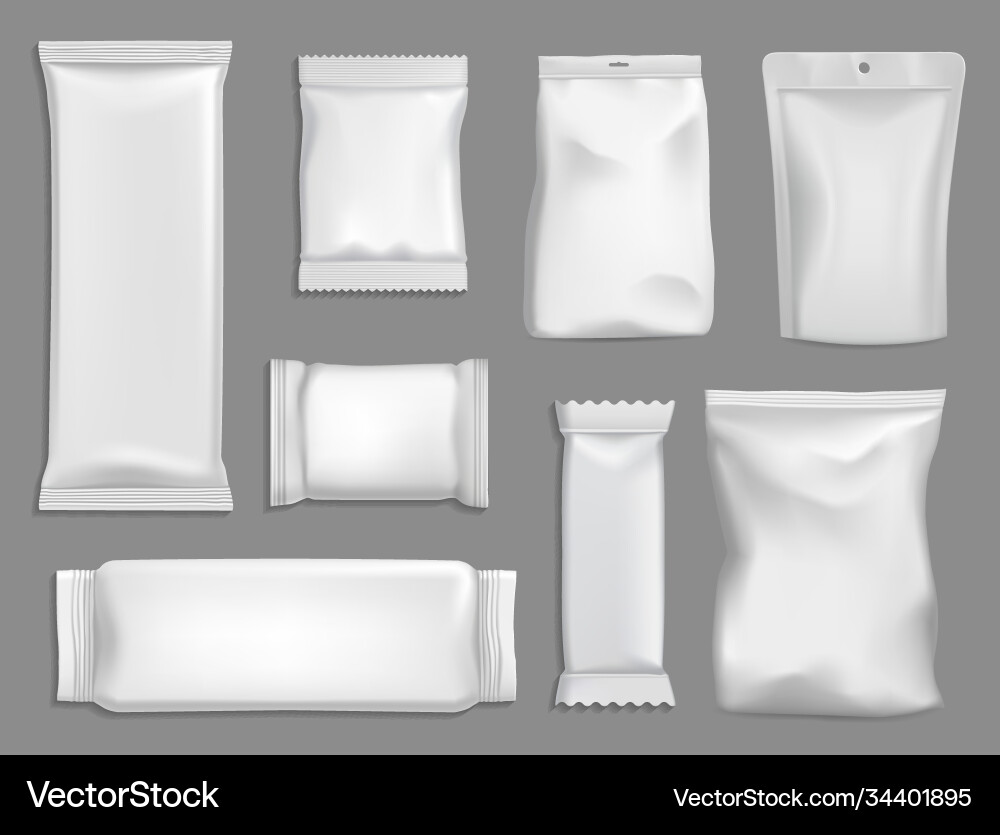 Snack-Pakete Mockup Beutel oder Beutelbeutel Snack-Pakete Mockup Beutel oder Beutelbeutel vektorbild