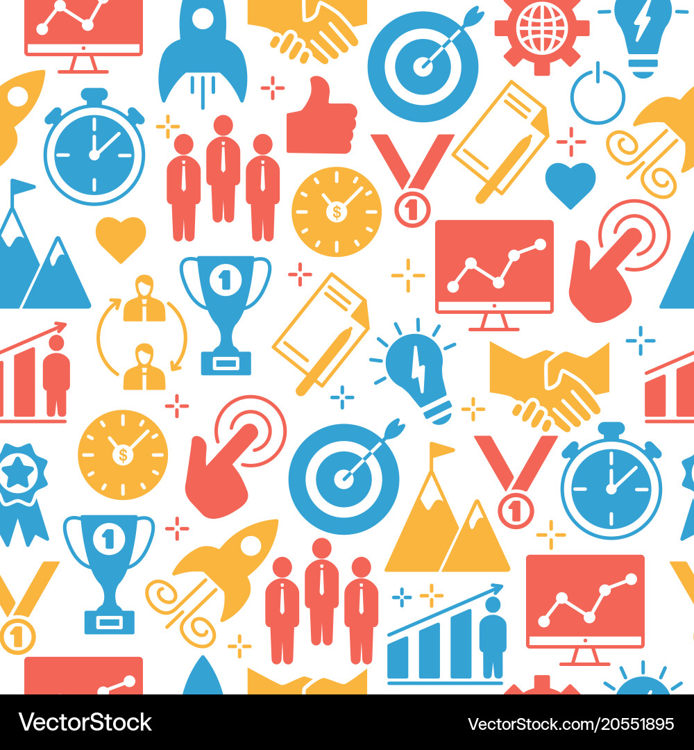 Start up pattern of icons set vector image