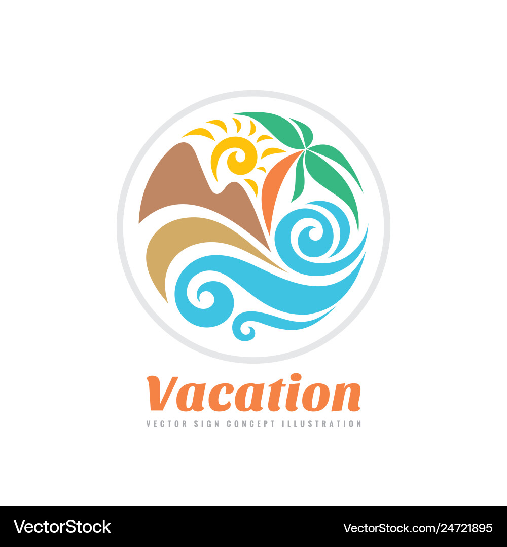Summer travel vacation logo concept Summer travel vacation logo concept vector image