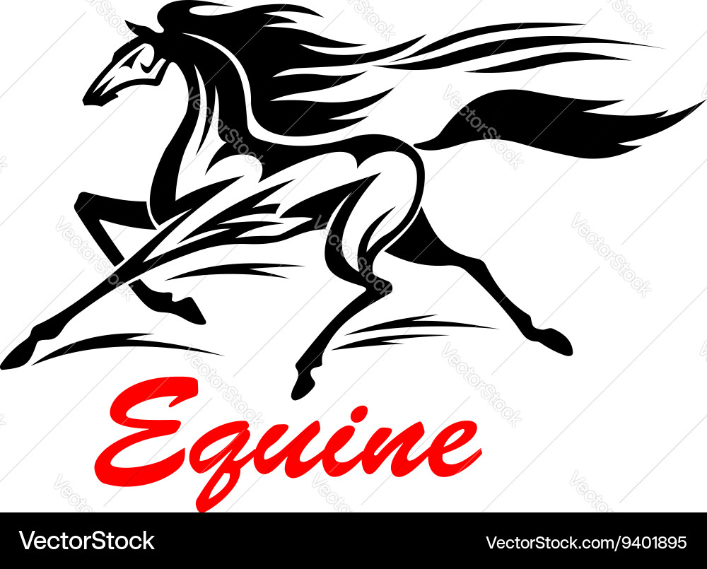 Tribal Galloping Mustang Vector Image