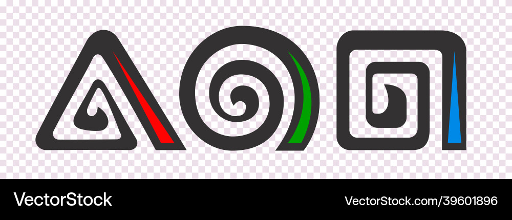 Abstract swirly spiral shapes set loop or scroll Abstract swirly spiral shapes set loop or scroll vector image