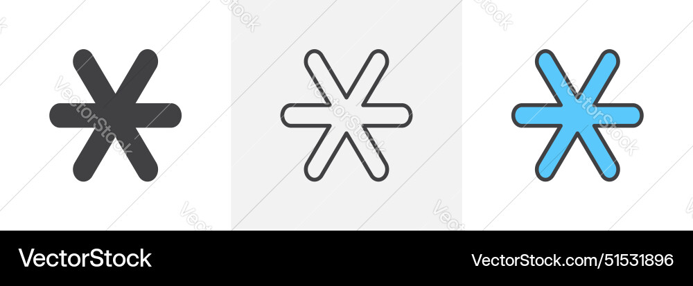 Asterisk icon set password or passcode Asterisk icon set password or passcode vector image