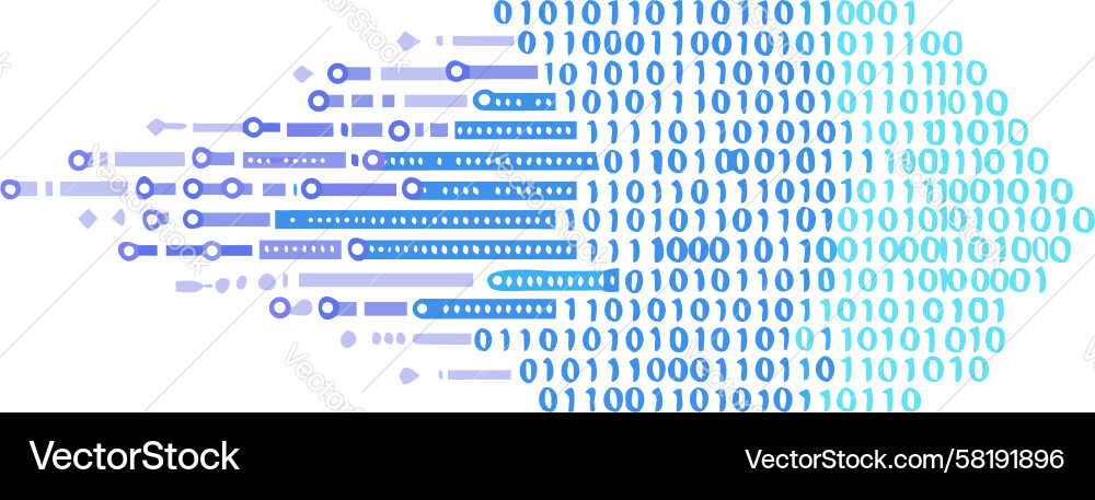 Binary Data Stream Arrow Vector Image