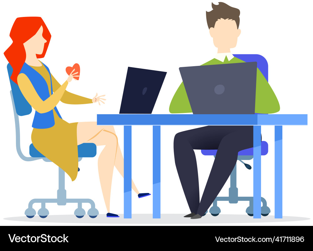 Business team sitting with laptop surfing internet Business team sitting with laptop surfing internet vector image