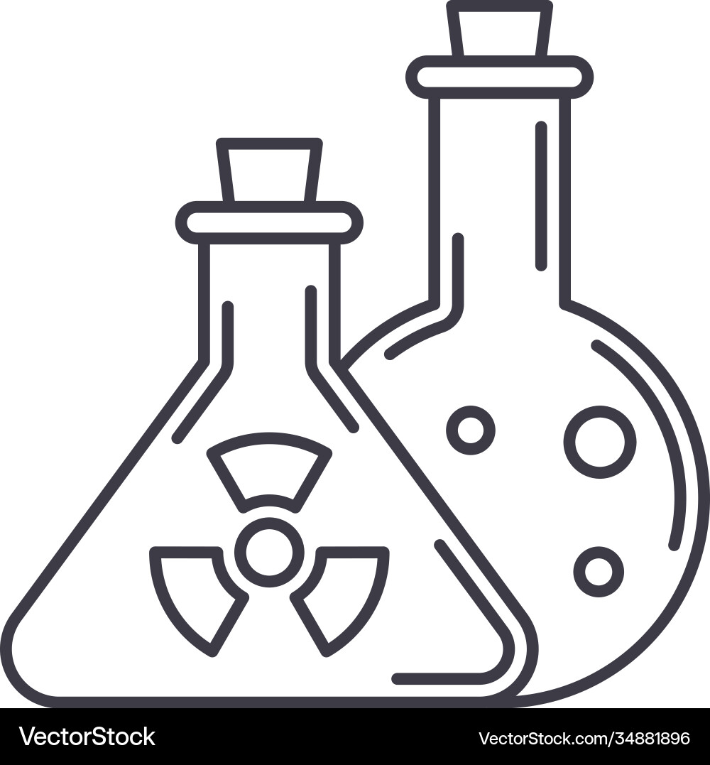 Chemicals icon linear isolated thin Chemicals icon linear isolated thin vector image