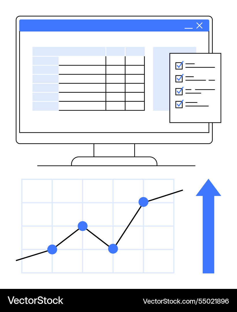 Data management and performance insights Data management and performance insights vector image