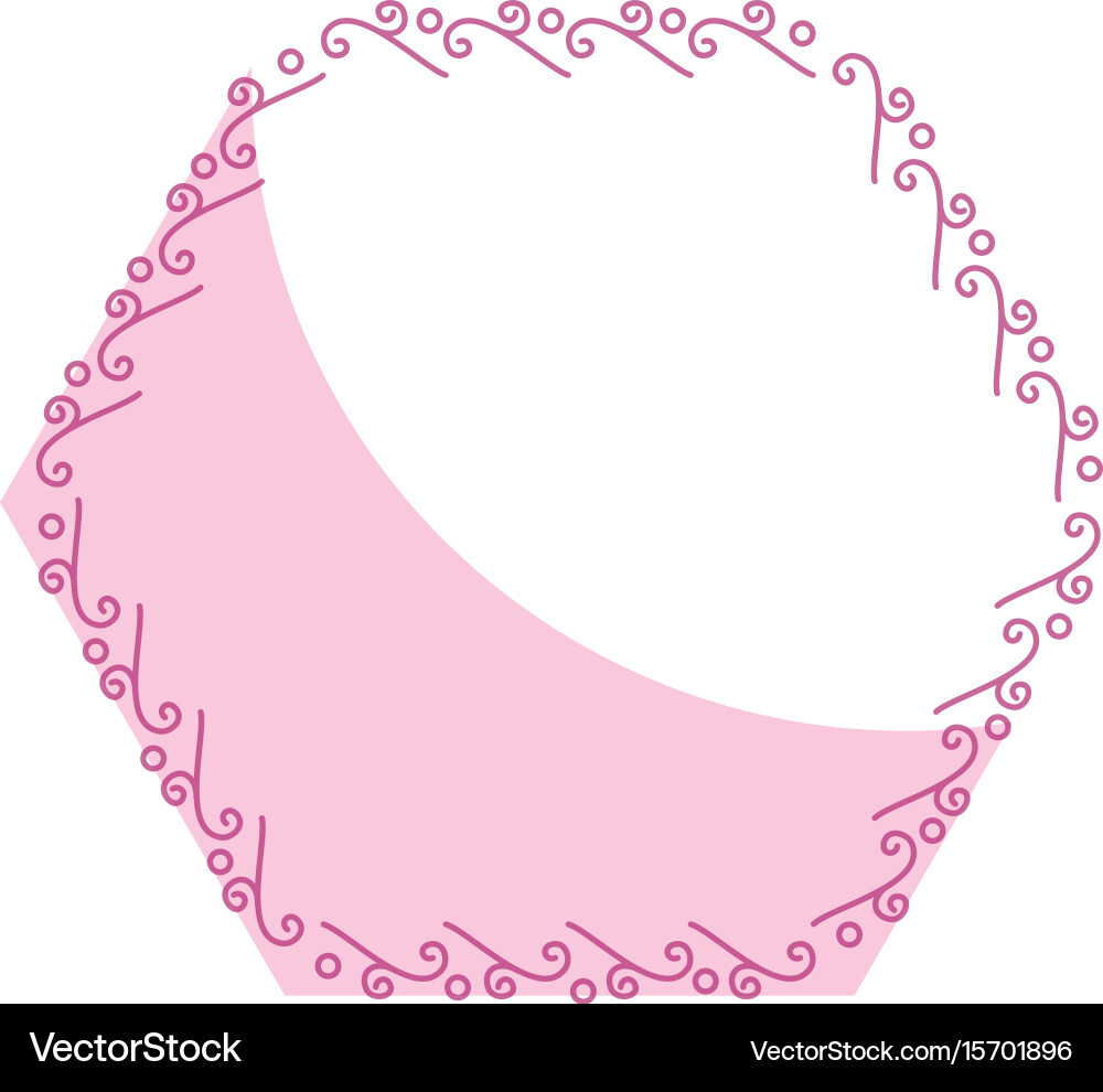 Elegant victorian with hexagonal shape frame vector image