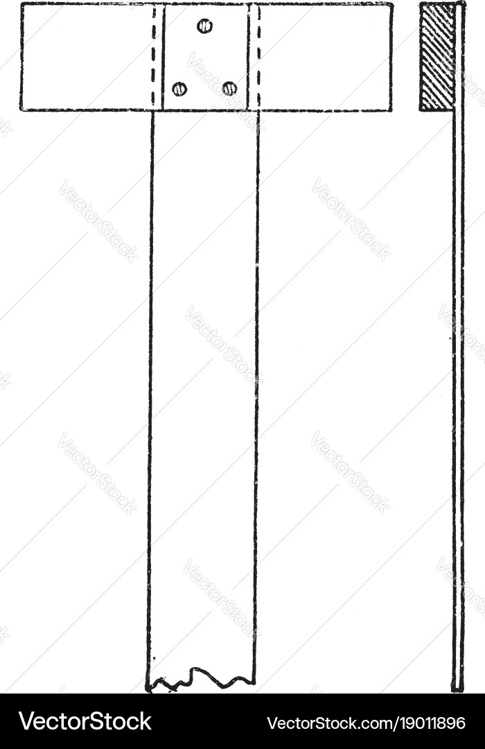 Fixed rectangular head t square flat surface Vector Image