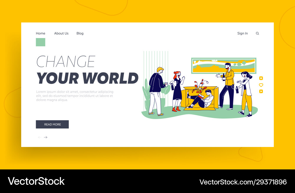 Introvert vs extravert website landing page Introvert vs extravert website landing page Vector Image