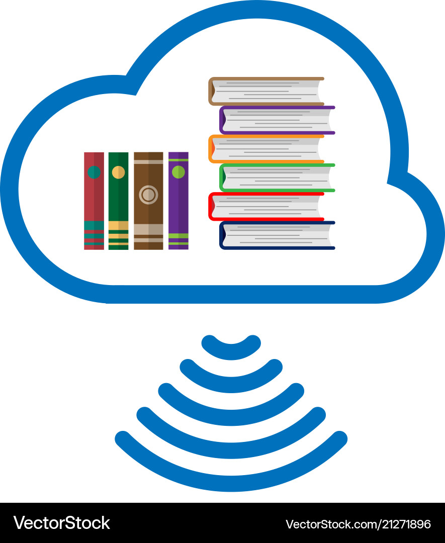 Knowledge Cloud with WiFi Connection vector image