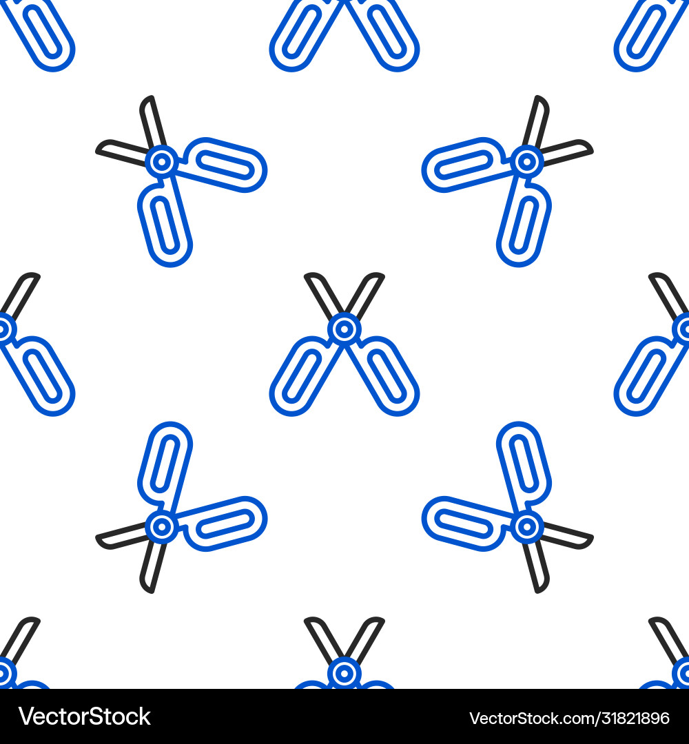 Line scissors icon isolated seamless pattern Vector Image