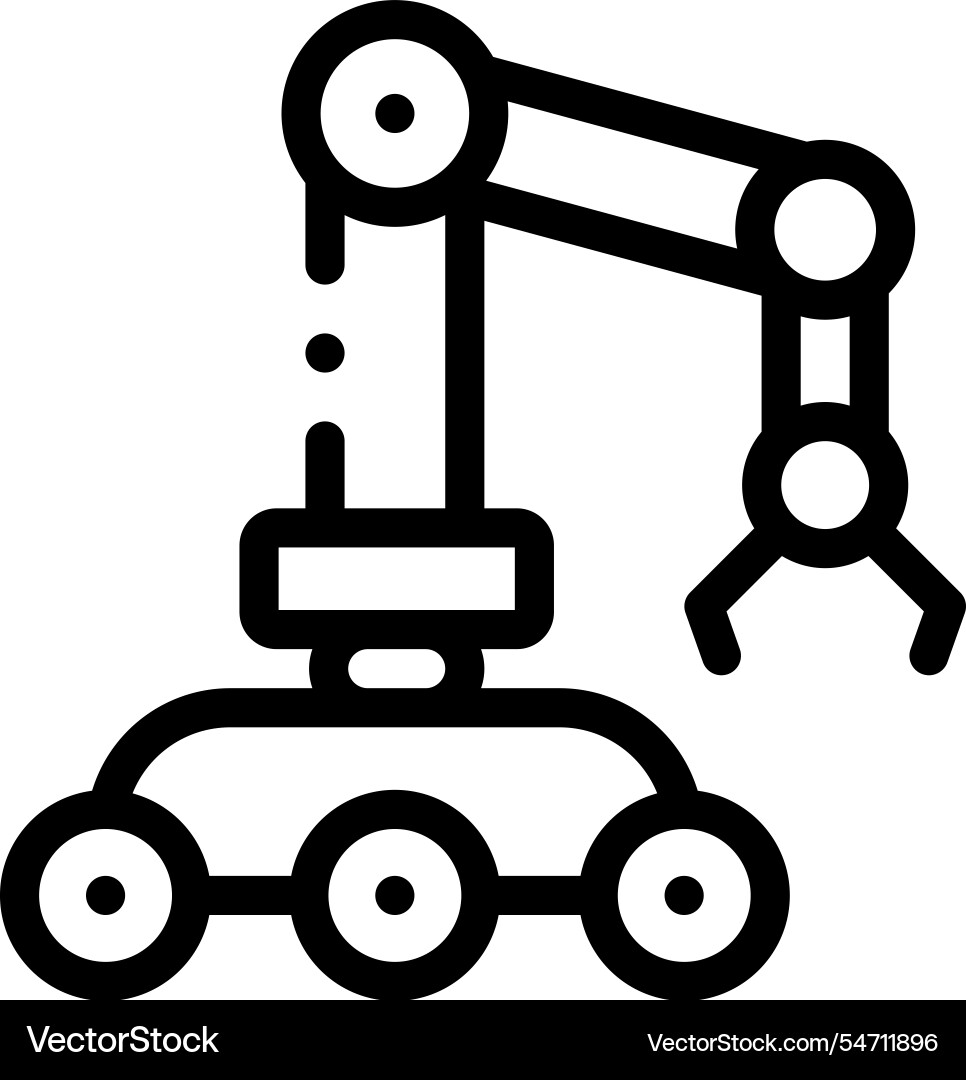 Mechanical arm icon thin linear style design Mechanical arm icon thin linear style design vector image