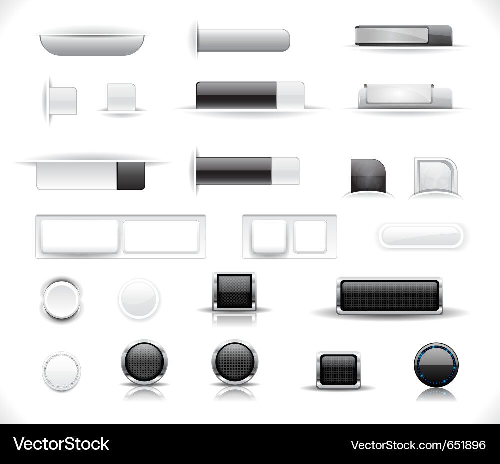 Modern Grey Web Buttons Collection vector image