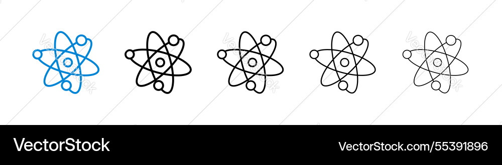 Physics icons in five different stroke sizes Physics icons in five different stroke sizes vector image