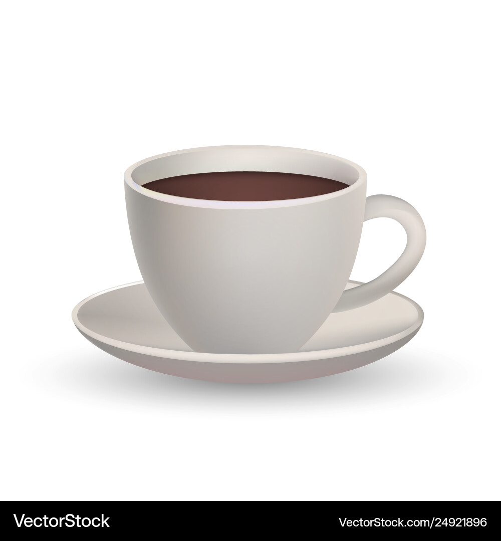 Realistic 3d coffee cup in trendy design cafe Realistic 3d coffee cup in trendy design cafe vector image
