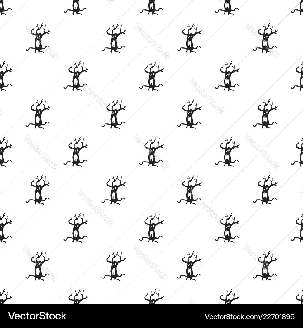 Scary tree pattern seamless Scary tree pattern seamless vector image