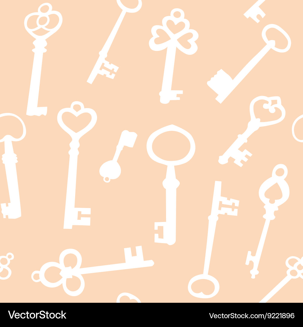 Seamless background with the keys Vector Image