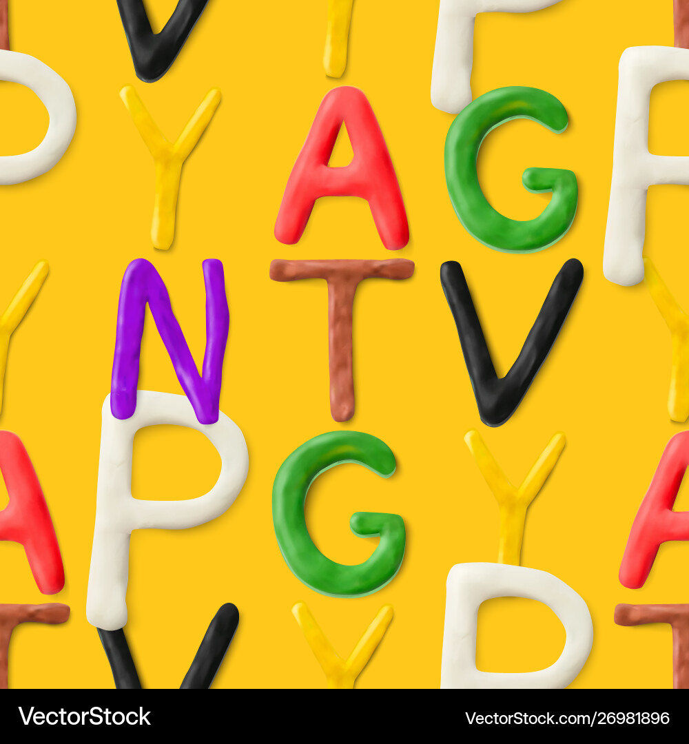 Seamless pattern with alphabet handmade modeling Seamless pattern with alphabet handmade modeling vector image
