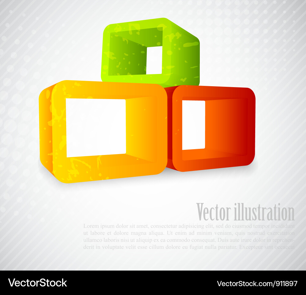 Background with 3d element Vector Image