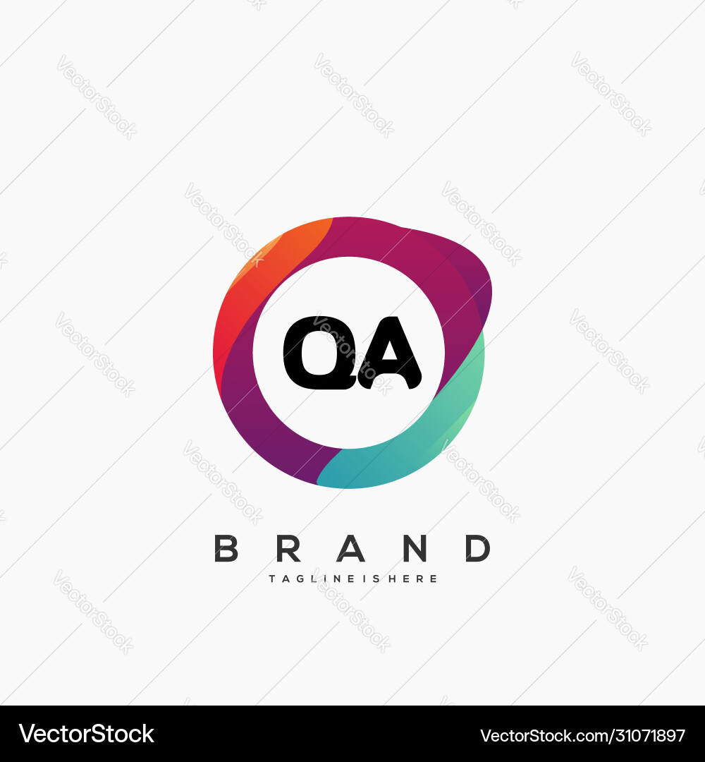Buchstaben qa Gradienten Farbe Logo Design Buchstaben qa Gradienten Farbe Logo Design vektorbild