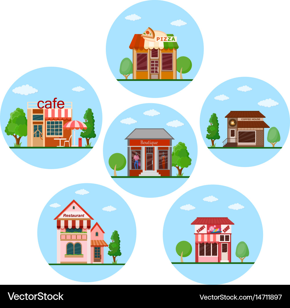 Building icon set vector image