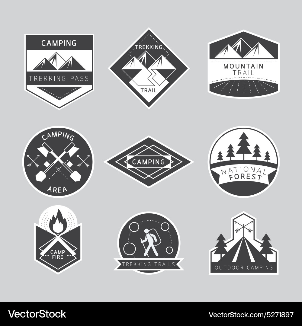 Camping Badges and Labels Vector Image