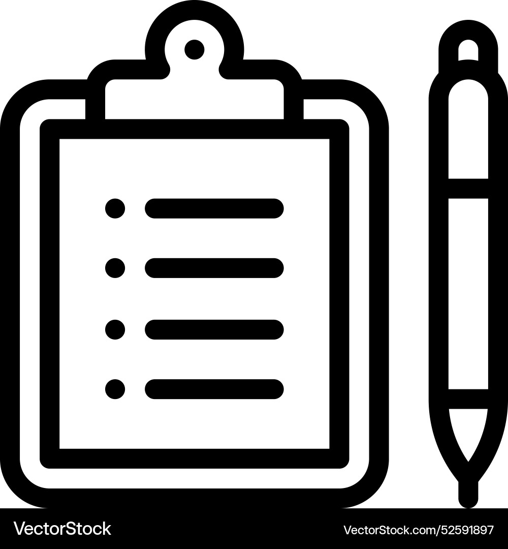 Clipboard icon thin linear style design isolated Clipboard icon thin linear style design isolated Vector Image