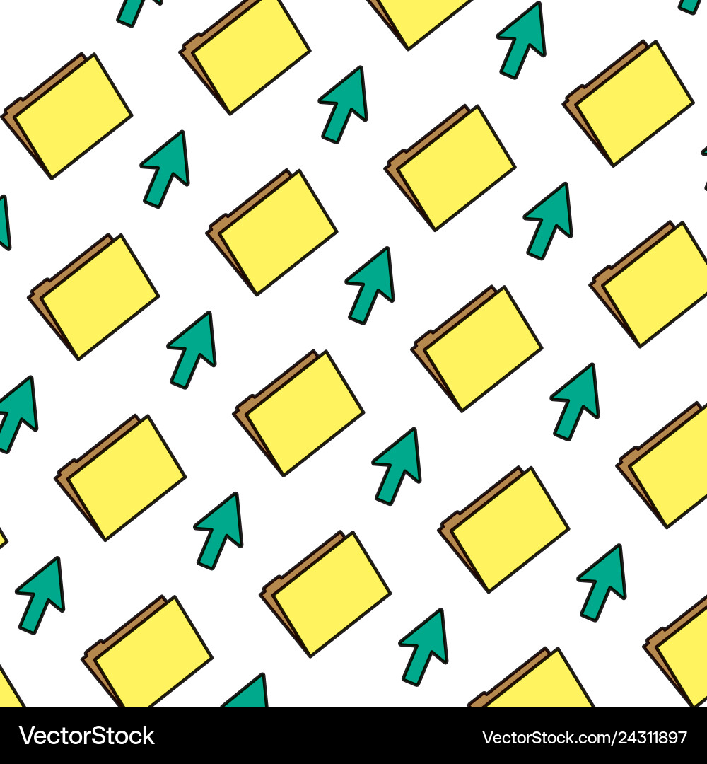 Color folder file with arrow cursor background vector image