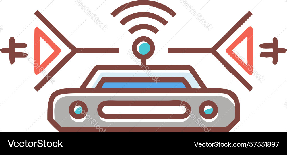 Connected drone device wireless robotics vector image