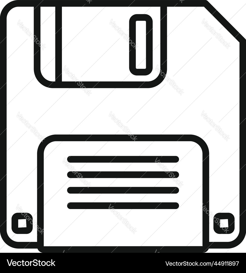 Floppy disk icon outline interface button Floppy disk icon outline interface button Vector Image